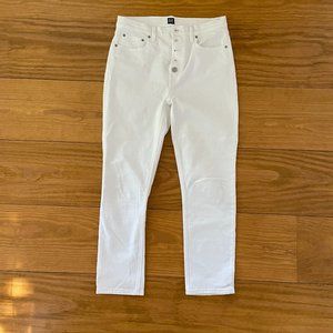 Gap White Cigarette Button Fly High Rise Jeans